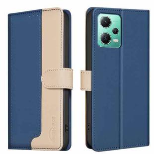 For Xiaomi Redmi Note 12 5G Global / Poco X5 Color Matching RFID Anti-theft Leather Phone Case(Blue)