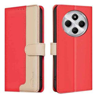 For Redmi 14C 4G Color Matching RFID Anti-theft Leather Phone Case(Red)