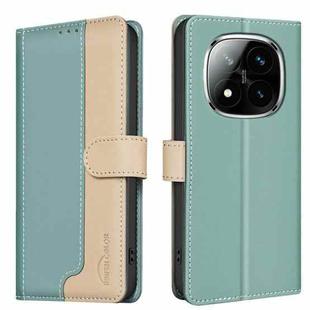 For Redmi Note 14 Pro / Note 14 Pro+ Color Matching RFID Anti-theft Leather Phone Case(Green)