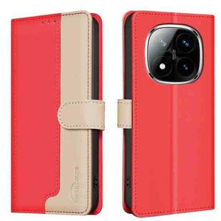 For Redmi Note 14 Pro 5G / Note 14 Pro+ 5G Color Matching RFID Anti-theft Leather Phone Case(Red)