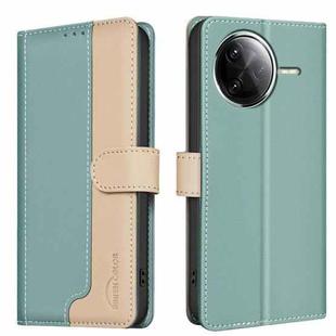 For Redmi K80 / K80 Pro Color Matching RFID Anti-theft Leather Phone Case(Green)