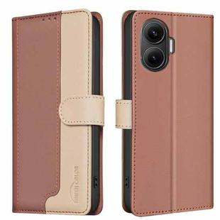 For Redmi Turbo 4 Pro Color Matching RFID Anti-theft Leather Phone Case(Brown)