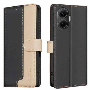 For Redmi Turbo 4 Pro Color Matching RFID Anti-theft Leather Phone Case(Black)