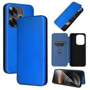 For Xiaomi Redmi Turbo 3 / Poco F6 Carbon Fiber Texture Flip Leather Phone Case(Blue)
