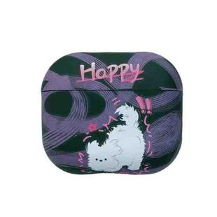 For AirPods 3 Cat and Dog Pattern Earbuds Box Frosted TPU Case(Exploring Dog)