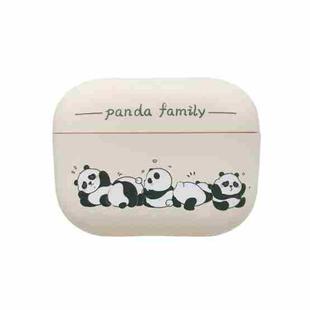 For AirPods Pro 2 Panda Pattern Earbuds Box Frosted TPU Case(Panda Family)