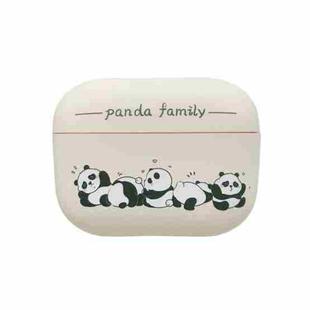 For AirPods Pro Panda Pattern Earbuds Box Frosted TPU Case(Panda Family)