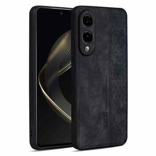 For Samsung Galaxy S25 Edge 5G AZNS 3D Embossed Skin Feel Phone Case(Black)