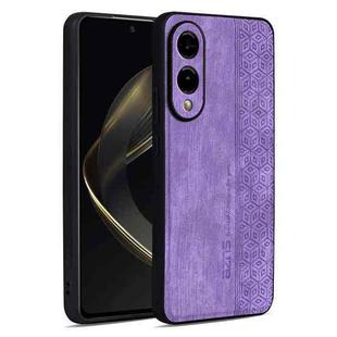 For Samsung Galaxy S25 Edge 5G AZNS 3D Embossed Skin Feel Phone Case(Purple)