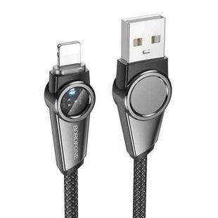 Borofone BU49 Shine 1.2m 2.4A Intelligent Power-off USB to 8 Pin Charging Data Cable(Black)