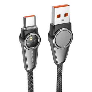 Borofone BU49 Shine 1.2m 5A Intelligent Power-off USB to USB-C / Type-C Charging Data Cable(Black)