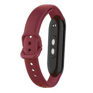 12mm Solid Color Silicone Watch Band(Wine Red)