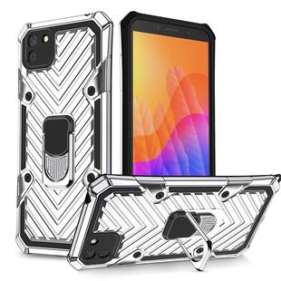 For Huawei Y5p Cool Armor PC + TPU Shockproof Case with 360 Degree Rotation Ring Holder(Silver)