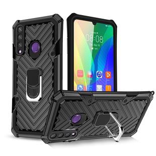 For Huawei Y6p Cool Armor PC + TPU Shockproof Case with 360 Degree Rotation Ring Holder(Black)