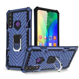 For Huawei Y6p Cool Armor PC + TPU Shockproof Case with 360 Degree Rotation Ring Holder(Blue)