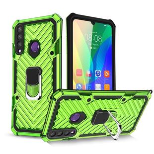 For Huawei Y6p Cool Armor PC + TPU Shockproof Case with 360 Degree Rotation Ring Holder(Green)