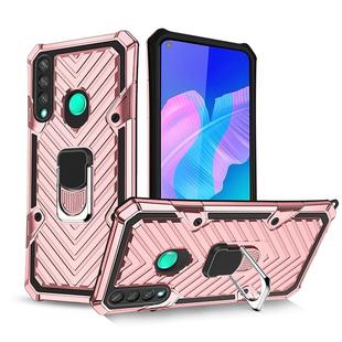 For Huawei Y7p Cool Armor PC + TPU Shockproof Case with 360 Degree Rotation Ring Holder(Rose Gold)