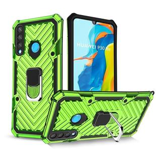 For Huawei P30 lite Cool Armor PC + TPU Shockproof Case with 360 Degree Rotation Ring Holder(Green)