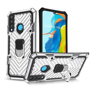 For Huawei P30 lite Cool Armor PC + TPU Shockproof Case with 360 Degree Rotation Ring Holder(Silver)