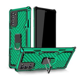 For Samsung Galaxy Note20 Ultra Cool Armor PC + TPU Shockproof Case with 360 Degree Rotation Ring Holder(Dark Green)