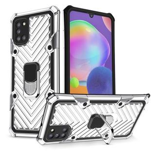 For Samsung Galaxy A31 Cool Armor PC + TPU Shockproof Case with 360 Degree Rotation Ring Holder(Silver)