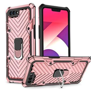 For OPPO A3s / A5 (AX5) Cool Armor PC + TPU Shockproof Case with 360 Degree Rotation Ring Holder(Rose Gold)