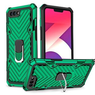 For OPPO A3s / A5 (AX5) Cool Armor PC + TPU Shockproof Case with 360 Degree Rotation Ring Holder(Dark Green)