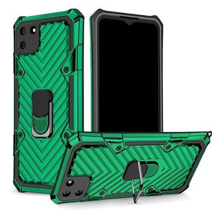 For OPPO Realme C11 Cool Armor PC + TPU Shockproof Case with 360 Degree Rotation Ring Holder(Dark Green)