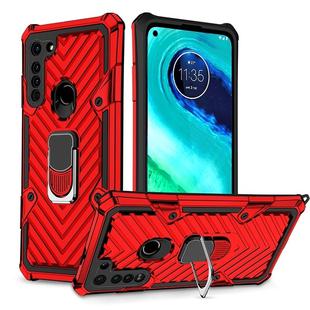 For Motorola Moto G8 Cool Armor PC + TPU Shockproof Case with 360 Degree Rotation Ring Holder(Red)