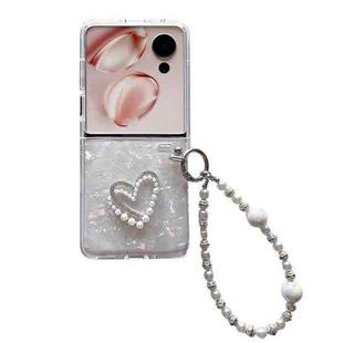 For Honor Magic V Flip Shell Pattern DIY Phone Case with Love Bracelet(White)