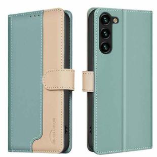 For Samsung Galaxy S21+ 5G Color Matching RFID Anti-theft Leather Phone Case(Green)