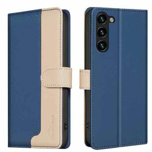 For Samsung Galaxy S22 5G Color Matching RFID Anti-theft Leather Phone Case(Blue)