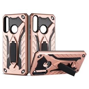 Shockproof TPU + PC Protective Case with Holder For Huawei Y6p (Rose Gold)