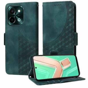 For vivo Y28 4G Embossed Rhombus Starry Leather Phone Case(Green)