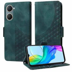 For vivo Y03 4G / Y18 / Y18e Embossed Rhombus Starry Leather Phone Case(Green)