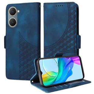 For vivo Y03 4G / Y18 / Y18e Embossed Rhombus Starry Leather Phone Case(Blue)