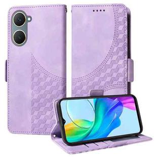 For vivo Y03 4G / Y18 / Y18e Embossed Rhombus Starry Leather Phone Case(Purple)