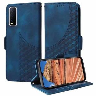 For vivo Y20 / Y20i / Y20s Embossed Rhombus Starry Leather Phone Case(Blue)
