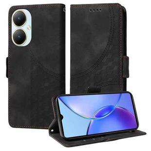 For vivo Y35M+ / Y35+ / Y27 4G Embossed Rhombus Starry Leather Phone Case(Black)