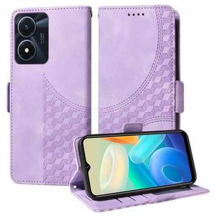 For vivo Y02s / Y56 5G Global Embossed Rhombus Starry Leather Phone Case(Purple)