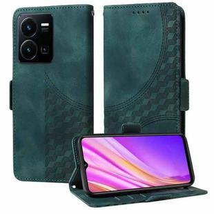 For vivo Y35 4G / Y22s / Y22 Embossed Rhombus Starry Leather Phone Case(Green)