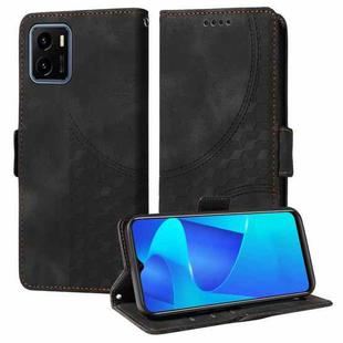 For vivo Y15A 4G Global / Y01 Embossed Rhombus Starry Leather Phone Case(Black)