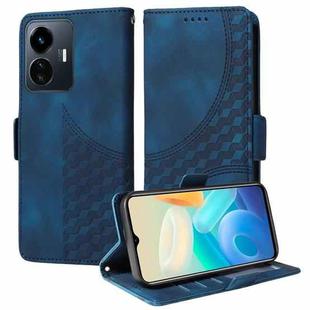 For vivo Y77 5G / iQOO Z6 Lite Global Embossed Rhombus Starry Leather Phone Case(Blue)