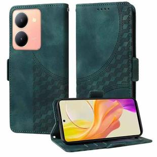 For vivo Y36 4G / 5G Global Embossed Rhombus Starry Leather Phone Case(Green)