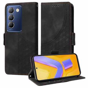 For vivo Y100 IDN / Y200e Global Embossed Rhombus Starry Leather Phone Case(Black)