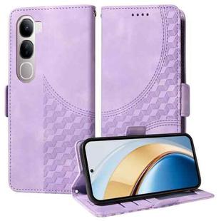 For vivo V40 Lite 4G / 5G IDN Embossed Rhombus Starry Leather Phone Case(Purple)