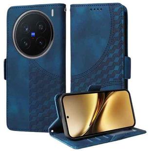 For vivo X200 Pro Embossed Rhombus Starry Leather Phone Case(Blue)