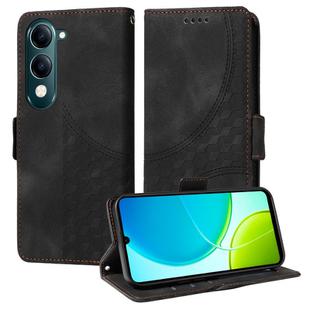 For vivo Y29s 5G / Y04 4G Embossed Rhombus Starry Leather Phone Case(Black)
