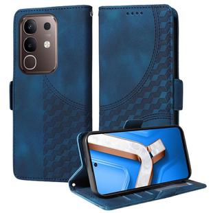 For vivo Y29 4G Embossed Rhombus Starry Leather Phone Case(Blue)