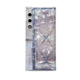 For Honor Magic V Purse Pearlescent Shell Texture Phone Case(White)